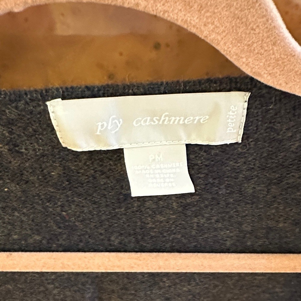 Ply Cashmere Dark Gray Open Cardigan - Picture 2 of 4
